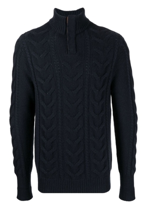 N.Peal buttoned chunky knit jumper - Blue