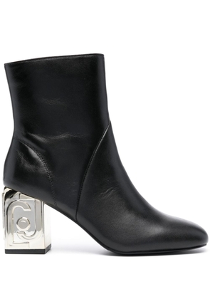 LIU JO 75mm zipped leather ankle boots - Black