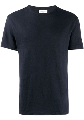 SANDRO round-neck linen T-shirt - Blue