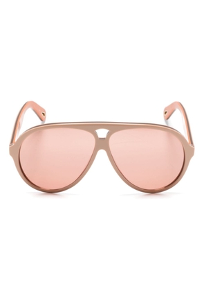 Chloé Eyewear pilot-frame logo-engraved sunglasses - Neutrals