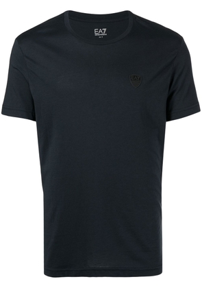 Ea7 Emporio Armani chest logo-patch detail T-shirt - Blue