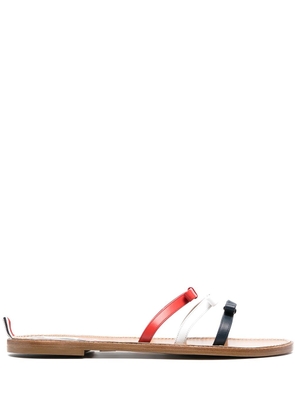 Thom Browne tricolour bow slide sandals - Neutrals