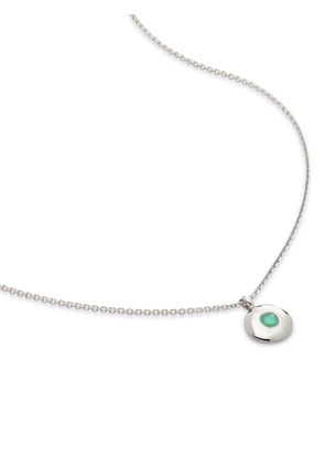 Monica Vinader May emerald pendant necklace - Silver
