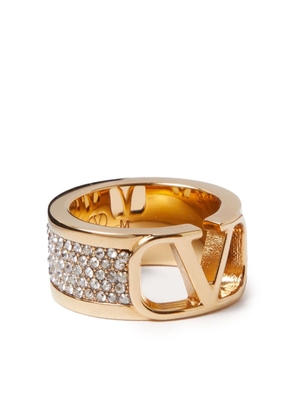 Valentino Garavani Vlogo Signature crystal-embellished ring - Gold