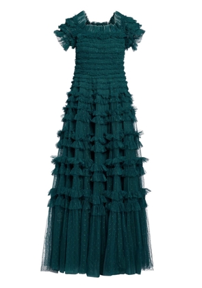 Needle & Thread Lisette ruffled gown - Green