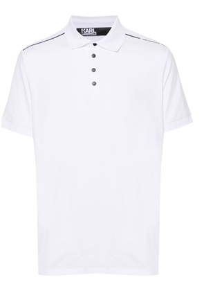Karl Lagerfeld logo-print jersey polo shirt - White