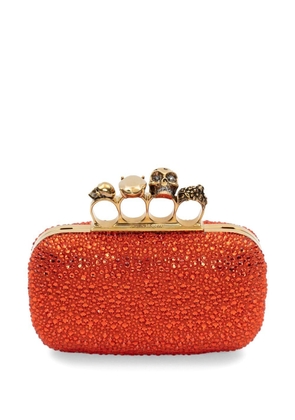 Alexander McQueen embellished skull clutch bag - Orange