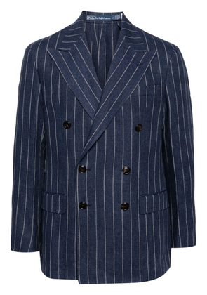 Polo Ralph Lauren stripe-pattern linen blazer - Blue