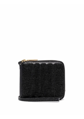 Thom Browne 4-Bar debossed compact wallet - Black