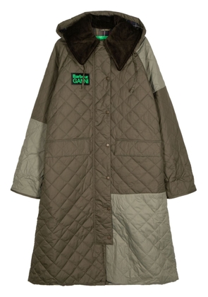 Barbour x Ganni panelled-design coat - Green