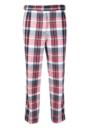 Thom Browne check-print cropped trousers - Red