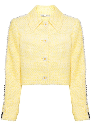 alice + olivia cropped tweed jacket - Yellow