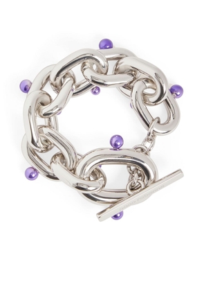 Rabanne XL pearl-embellished chain-link bracelet - Silver