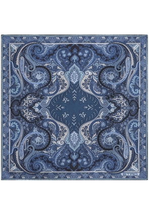 ETRO printed silk pocket square - Blue