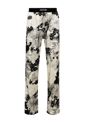 TOM FORD botanical-print silk-blend pajama pants - Neutrals