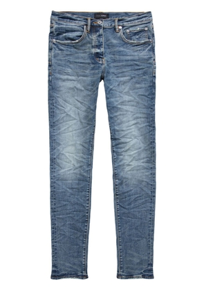 Purple Brand crinkled low-rise skinny jeans - Blue