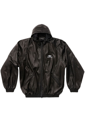 Balenciaga 3B Sports Icon leather track jacket - Black