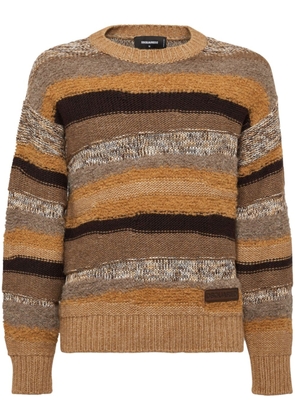 Dsquared2 striped wool jumper - Brown