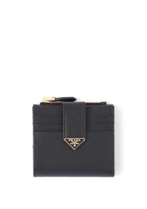 Prada logo-plaque leather wallet - Black