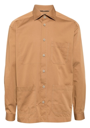 BOSS multi-pocket button-up shirt - Brown