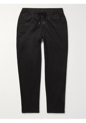 Folk - Tapered Cotton-Twill Drawstring Trousers - Men - Black - 1