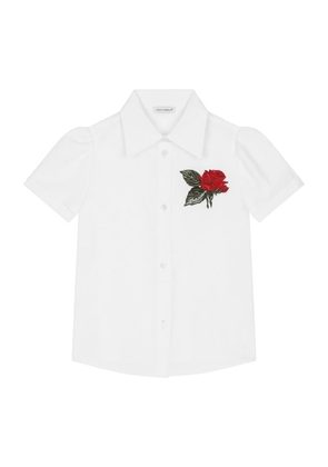 Dolce & Gabbana Kids Cotton Flower-Patch Shirt (2-6 Years)