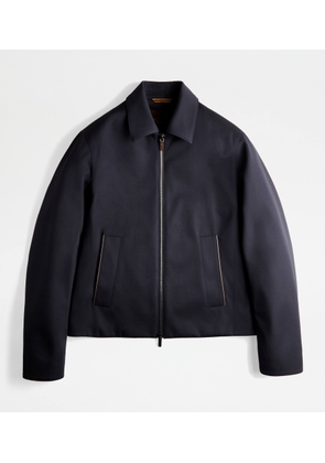 Tod's - Shirt Jacket in Wool Twill, BLUE, L - Coat / Trench