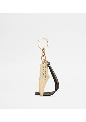 Tod's - Shoe-shaped Pendant in Leather, OFF WHITE,BROWN,  - Wallets