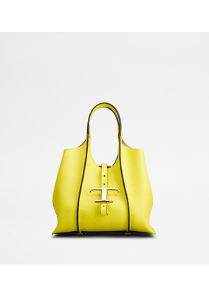 Tod's - T Timeless Shopping Bag in Leather Mini, YELLOW,  - Bags