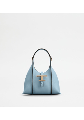 Tod's - T Timeless Hobo Bag in leather micro, LIGHT BLUE,  - Bags