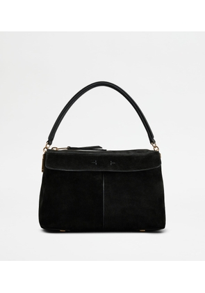 Tod's - T Case Bauletto in Suede Small, BLACK,  - Bags