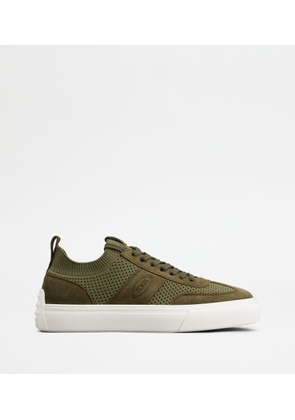 Tod's - Sneakers in Fabric and Suede, GREEN, 6.5 - Shoes