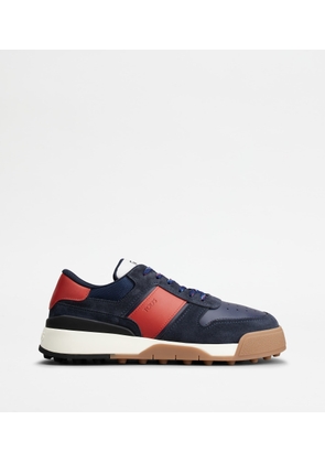 Tod's - Sneakers in Suede and Smooth Leather, RED,BLUE, 10 - Shoes