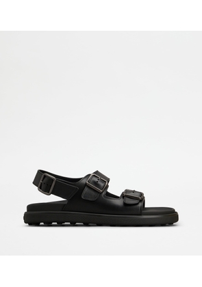 Tod's - Sandalo in Pelle, BLACK, 10 - Shoes