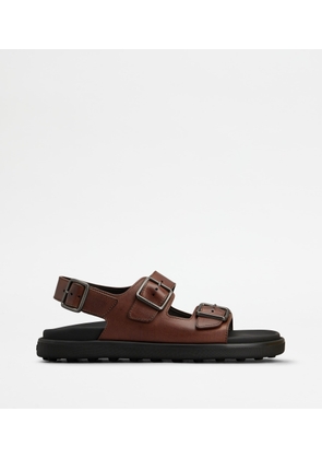Tod's - Sandalo in Pelle, BROWN, 12 - Shoes