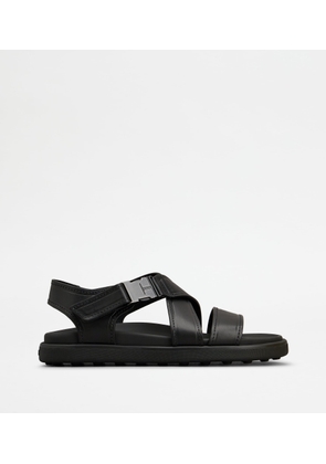 Tod's - Sandalo in Pelle, BLACK, 5.5 - Shoes