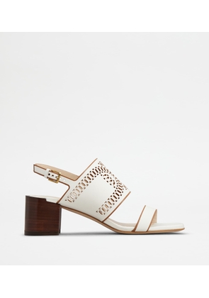 Tod's - Sandals in Leather, WHITE, 37 - Shoes