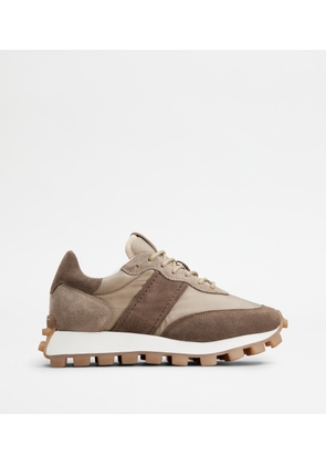 Tod's - Sneakers Tod's 1T in Suede and Fabric, BEIGE,BROWN, 35 - Shoes