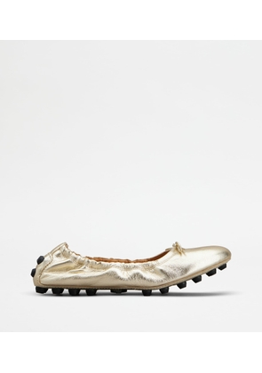 Tod's - Bubble Ballerinas in Leather, GOLD, 37 - Shoes