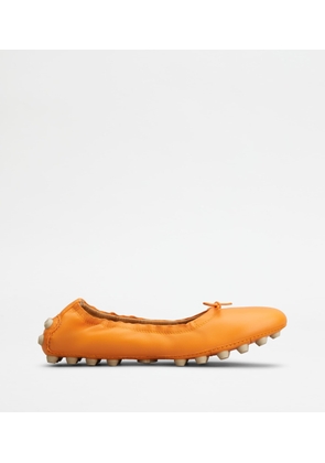 Tod's - Bubble Ballerinas in Leather, ORANGE, 36 - Shoes