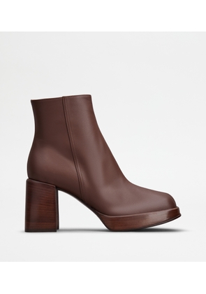 Tod's - Ankle Boots in Leather, BROWN, 37 - Shoes