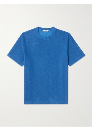 Mr P. - Textured Cotton T-Shirt - Men - Blue - XS