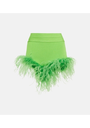 Giuseppe di Morabito Feather-trimmed knitted shorts