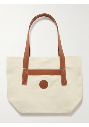 Frescobol Carioca - Leather-Trimmed Logo-Embossed Cotton-Canvas Tote Bag - Men - Neutrals
