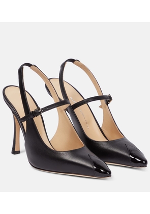 Alessandra Rich Leather slingback pumps