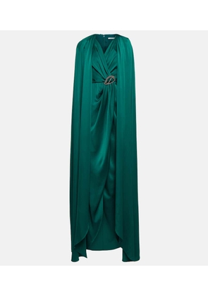Safiyaa Irene cape-detail satin gown