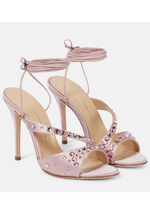 Alessandra Rich Crystal-embellished satin sandals