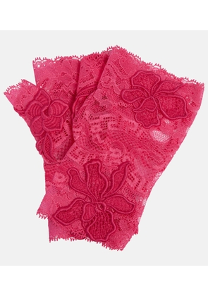 Versace Embroidered lace fingerless gloves