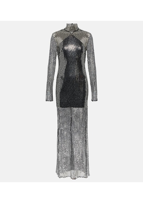 Taller Marmo Tina semi-sheer sequined maxi dress