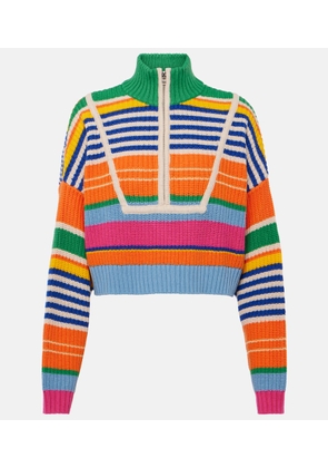 Staud Hampton cropped half-zip sweater